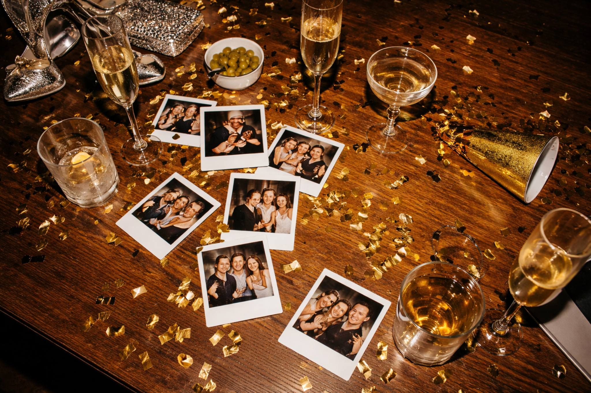 Friends laughing at a private party photo booth
